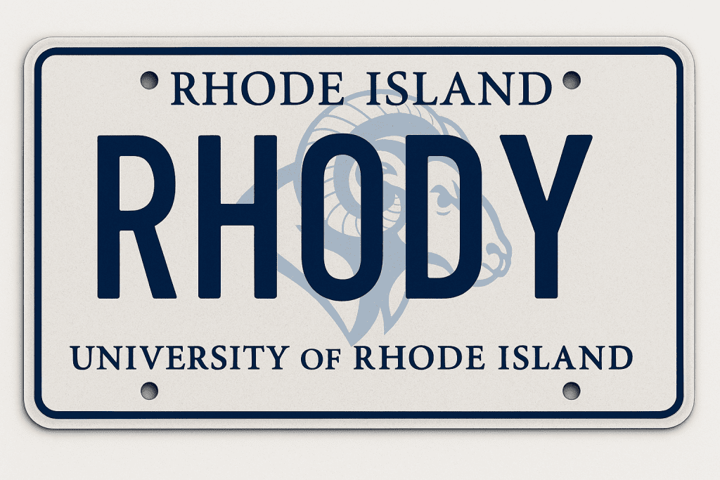 What's going on in Rhode Island Design of RI License Plate