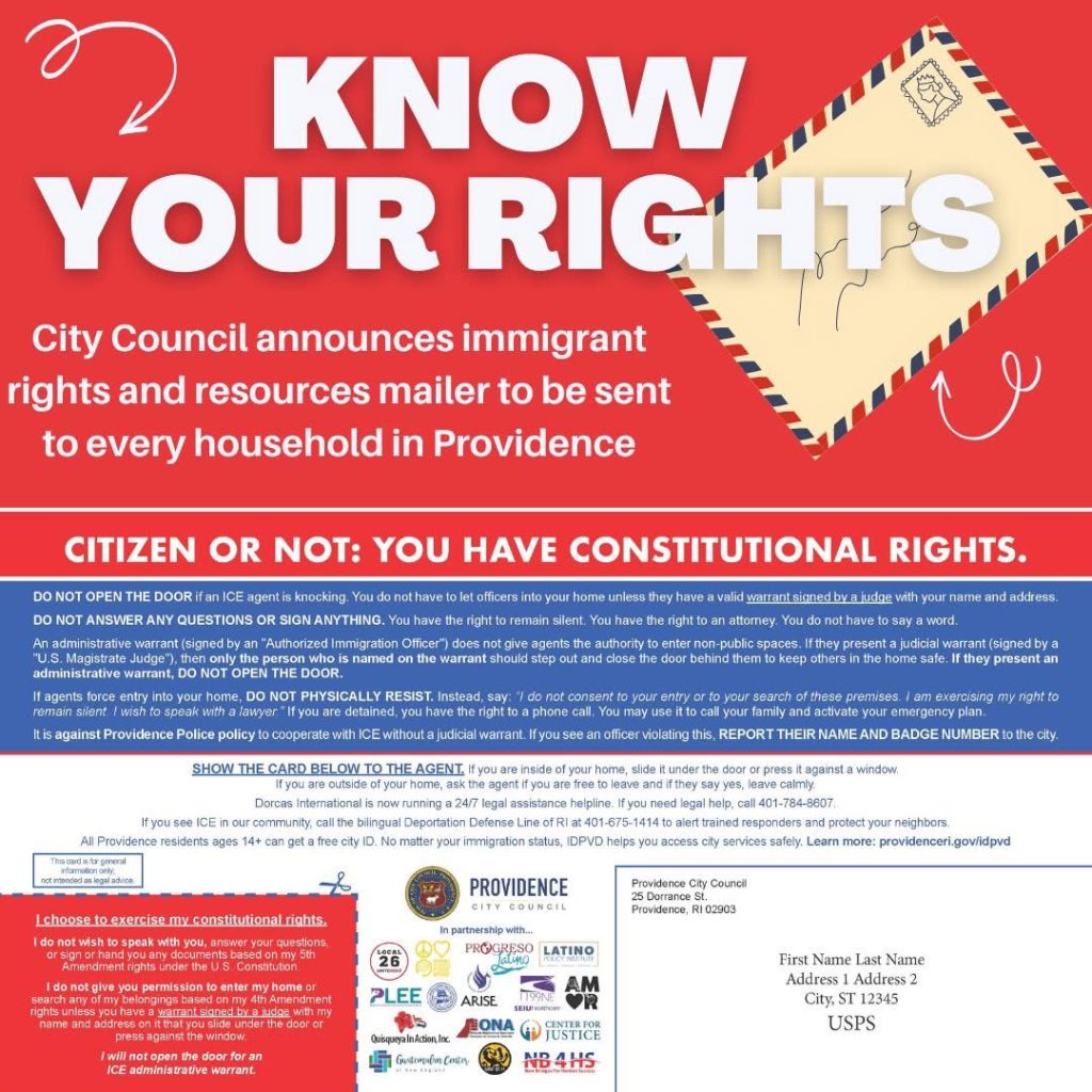 "Know Your Rights" mailer
