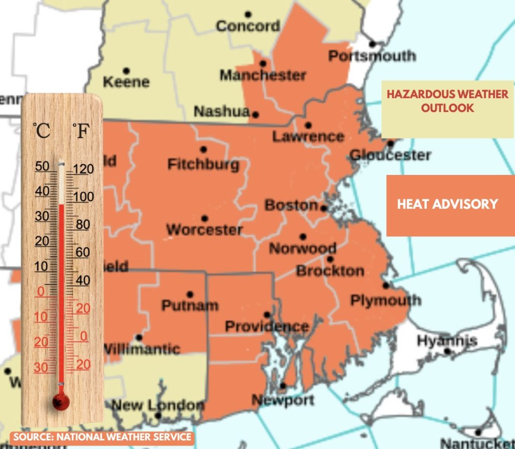Heat Advisory issued for southern New England
