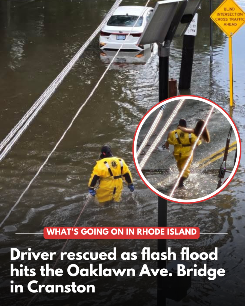 fireman rescues woman from flood