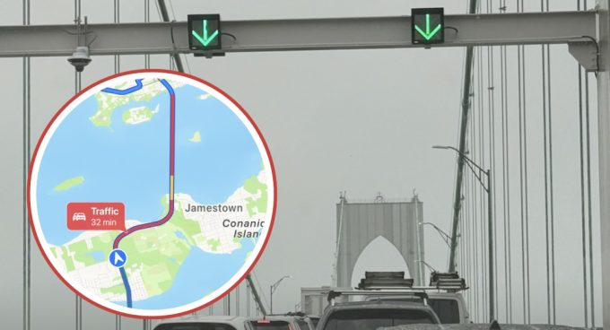 Newport Bridge accident traffic