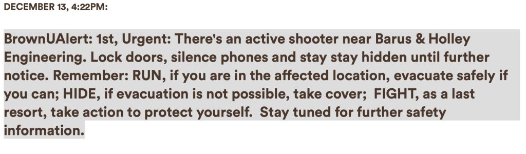 Active shooter at Brown University