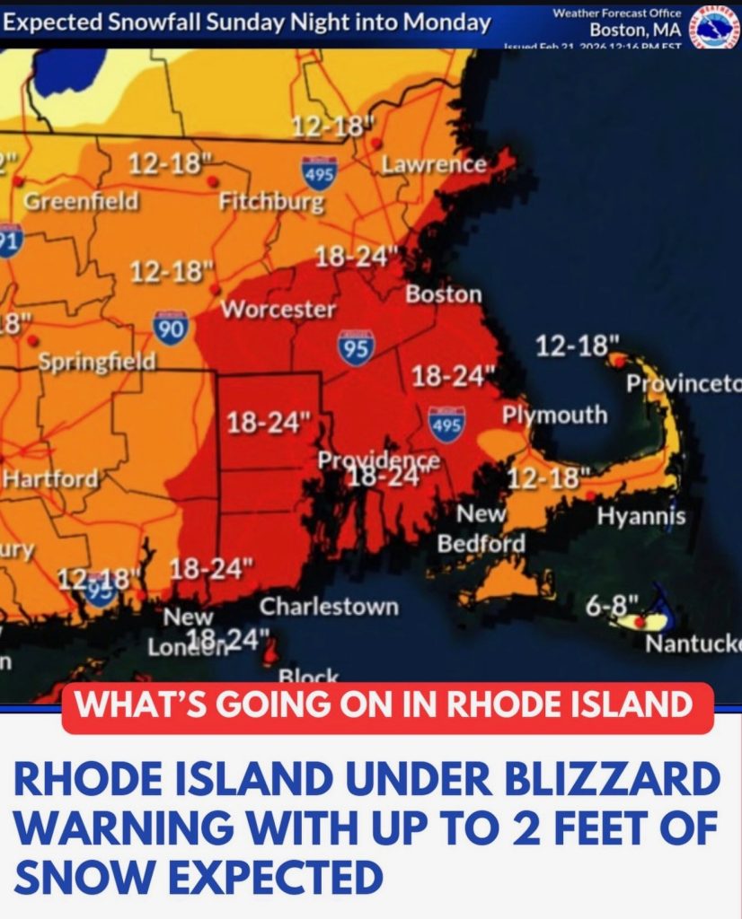 Blizzard Warning issued for Rhode Island