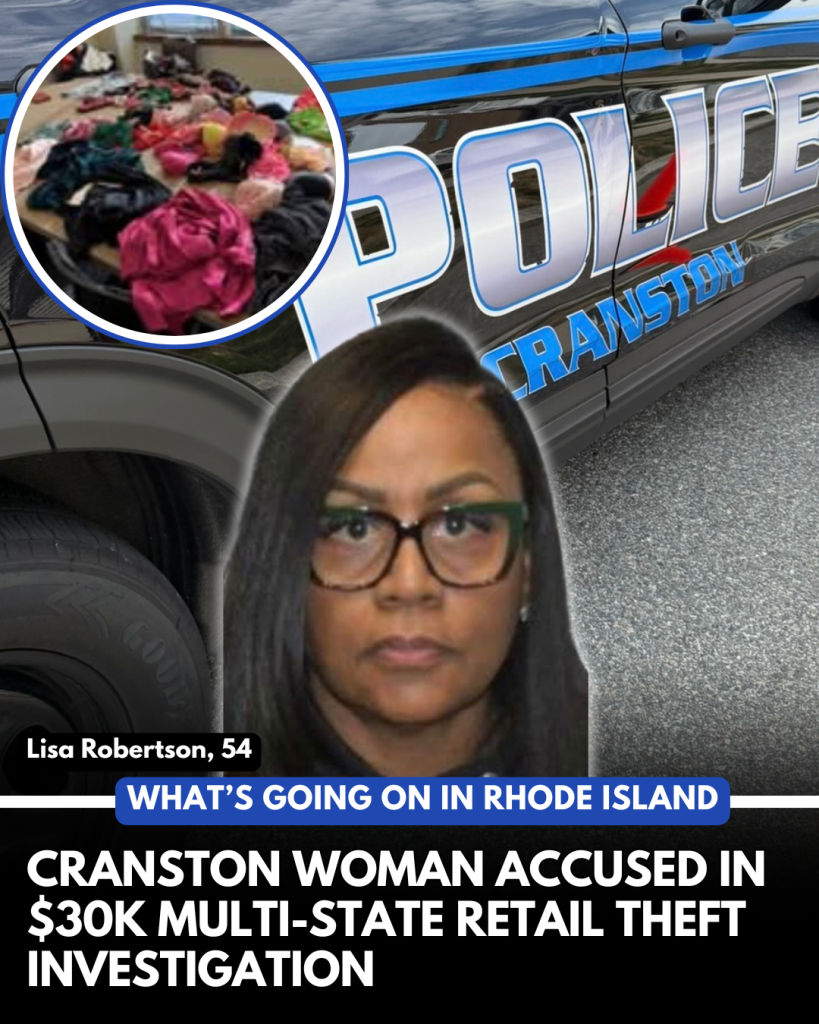 Cranston woman charged in retail theft. Lisa Robertson, 54.