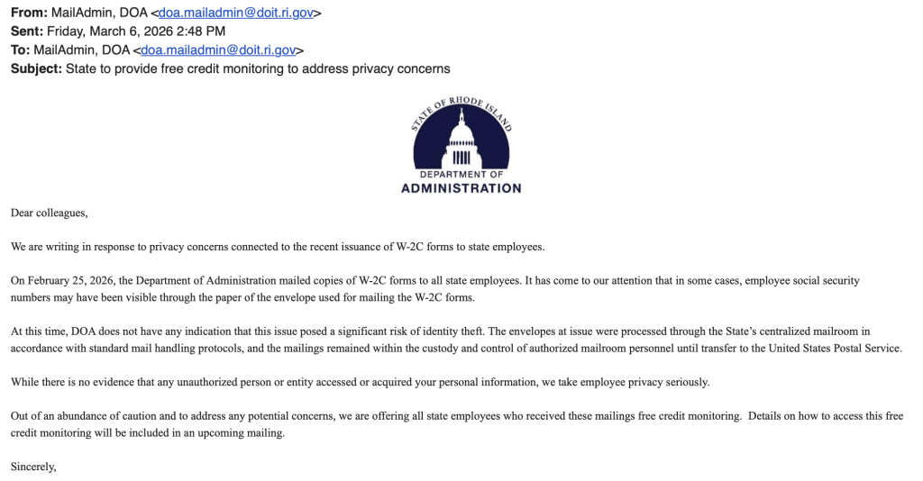Rhode Island W-2 error