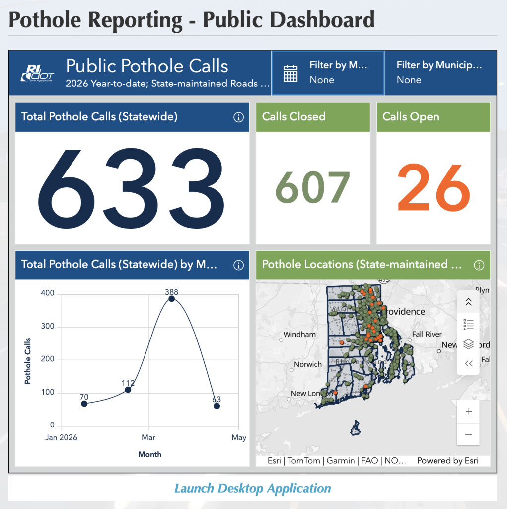 Rhode Island pothole hotline