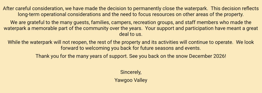 Yawgoo Valley water park closed